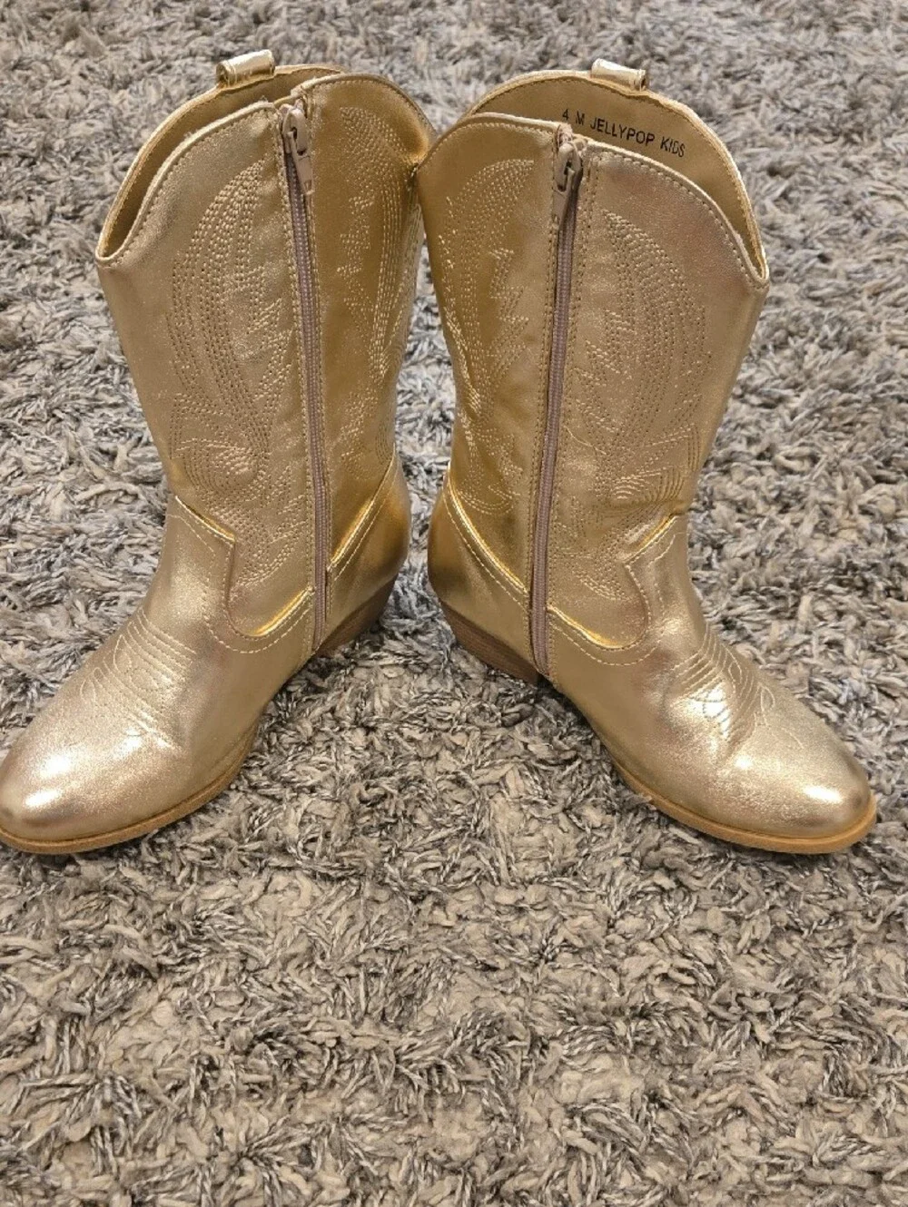 Jellypop Girls Metallic Gold Western Boots